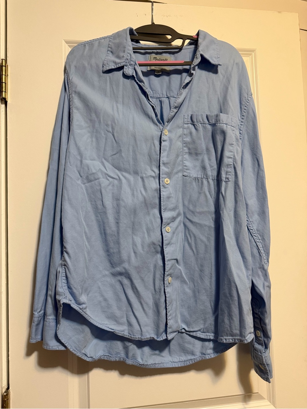Madewell Perfect Fit Pale Blue Long-Sleeve Button-Down Shirt